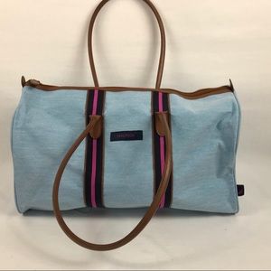 Nautica Chambray Blue Duffle Bag Medium Zip Top